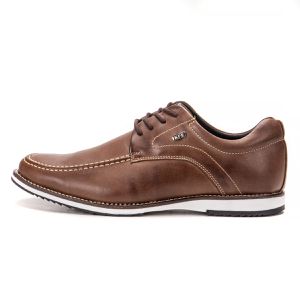 Sapato Oxford De Couro Legítimo Marrom Bico Redondo Play