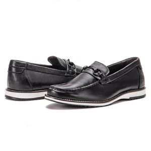 Sapato Oxford De Couro Legítimo Preto Com Gravata Macio Play