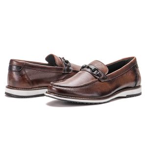 Sapato Oxford De Couro Legítimo Marrom Com Gravata Macio Play