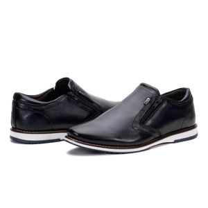 Sapato Oxford Masculino De Couro Marinho Com Zíper Play