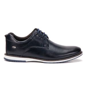 Sapato De Couro Oxford Masculino Marinho Calce Fácil Play