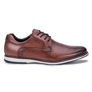 Sapato Social Oxford de Couro Caramelo Play