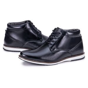 Sapato Oxford Derby De Couro Cano Curto Preto Macio Play
