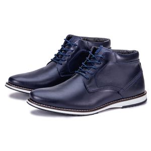 Sapato Oxford Derby De Couro Cano Curto Marinho Macio Play