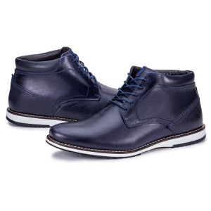 Sapato Oxford Derby De Couro Cano Curto Marinho Macio Play