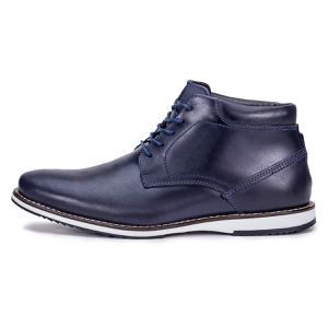 Sapato Oxford Derby De Couro Cano Curto Marinho Macio Play