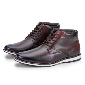 Sapato Oxford Derby De Couro Cano Curto Marrom Macio Play
