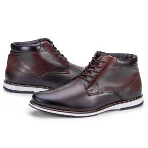 Sapato Oxford Derby De Couro Cano Curto Marrom Macio Play