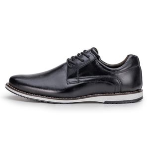 Sapato De Couro Oxford Masculino Preto Calce Fácil Play