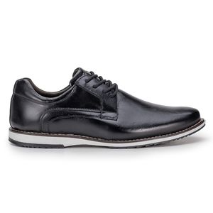 Sapato De Couro Oxford Masculino Preto Calce Fácil Play