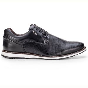 Sapato De Couro Masculino Preto Calce Fácil Linha Play Kéffor 