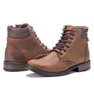 Coturno Masculino De Couro Legítimo Militar Marrom Ranger