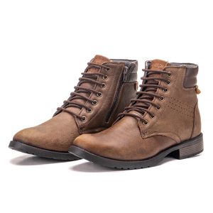 Coturno Masculino De Couro Legítimo Militar Marrom Ranger