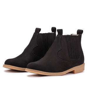 Bota Masculina Couro Legítimo Bico Redondo Preto Symental