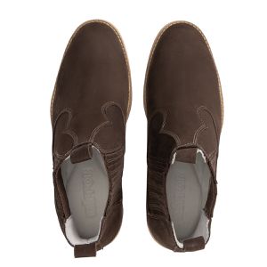 Bota Masculina Couro Legítimo Bico Redondo Marrom Symental
