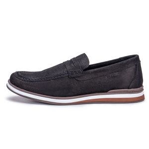 Mocassim Masculino De Couro Confortável Preto Trento