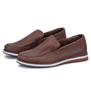 Mocassim Masculino De Couro Legítimo Marrom Leve Trento