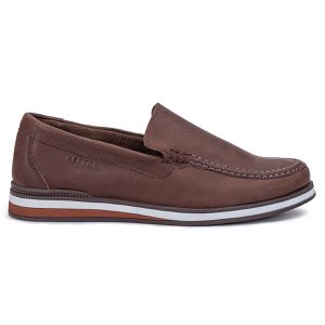 Mocassim Masculino De Couro Legítimo Marrom Leve Trento