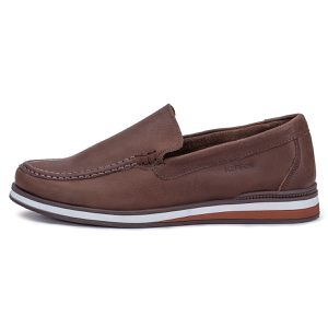 Mocassim Masculino De Couro Legítimo Marrom Leve Trento