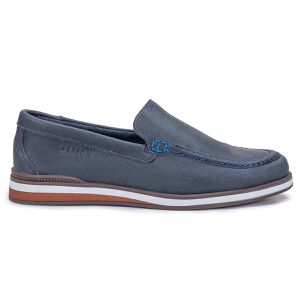 Mocassim Masculino De Couro Legítimo Marinho Leve Trento