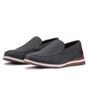 Mocassim Masculino Couro Legítimo Marinho Trento