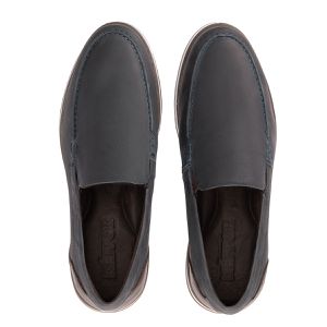 Mocassim Masculino Couro Legítimo Marinho Trento