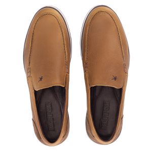 Mocassim Masculino Couro Legítimo Bege Trento