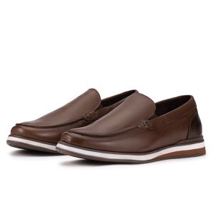 Mocassim Masculino Couro Legítimo Marrom Trento
