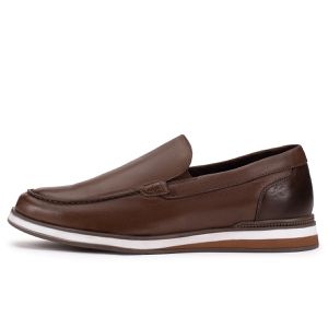 Mocassim Masculino Couro Legítimo Marrom Trento
