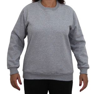 Blusa Avulsa Moletom Feminino Gola Careca Cinza - Haldrys