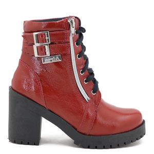 Coturno Feminino Verniz Vermelho - Haldrys