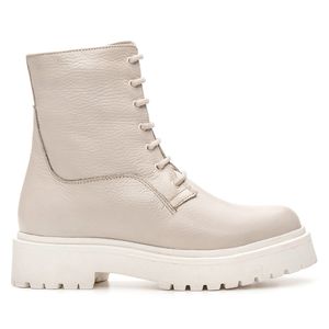 Bota Coturno Feminino Tratorado Off White - Haldrys