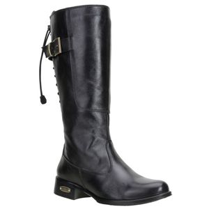 Bota Montaria Feminina Cano Longo Couro Legitimo Preto - Haldrys