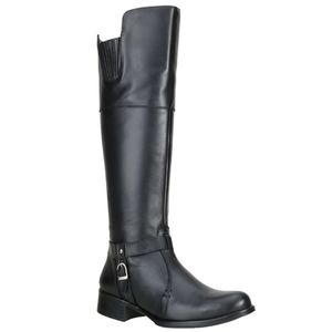 Bota Montaria Feminina Over Couro Legítimo Preto - Haldrys