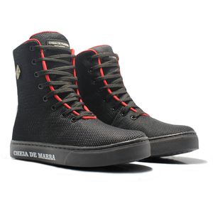 Tênis Bota Strike Preto e Vermelho - Haldrys