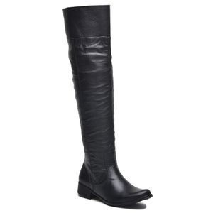 Bota Feminina Montaria Over The Knee Couro Legítimo Preto - Haldrys