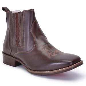 Bota Country Texana Couro Legítimo Café - Haldrys