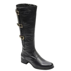 Bota Montaria Feminina Couro Legítimo Preto - Haldrys