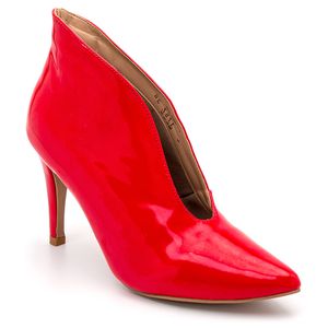 Sapato Feminino Ankle Boot em Napa Verniz Vermelho - Haldrys