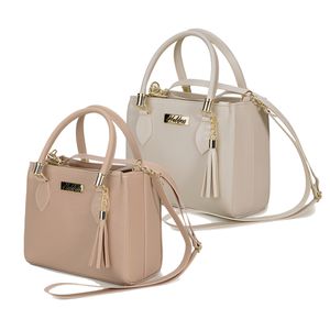 Kit 2 Bolsas Femininas Médias Nude e Off White