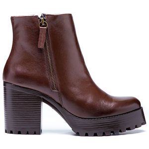 Coturno Feminino Plataforma Tratorado Chocolate - Haldrys