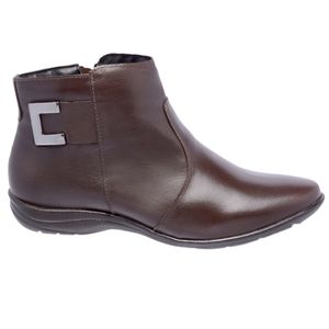 Bota Feminina Flat Rasteira Café