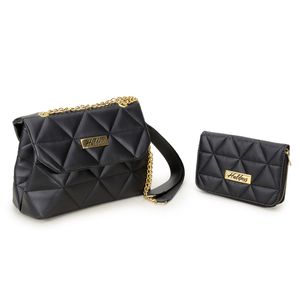 Kit Clutch Feminino + Carteira Preta - Haldrys