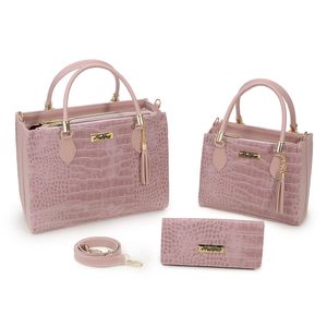 Kit 2 Bolsas Femininas + Carteira Rosa - Haldrys