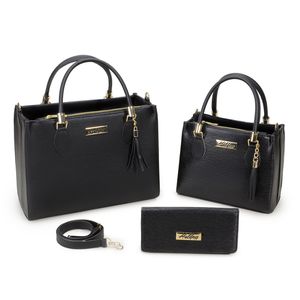 Kit 2 Bolsas Femininas + Carteira Preto - Haldrys