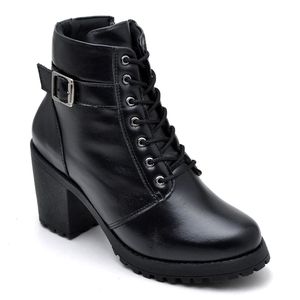 Coturno Feminino Couro Legítimo Confort Preto - Haldrys