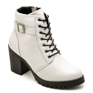 Coturno Feminino Couro Legítimo Branco - Haldrys