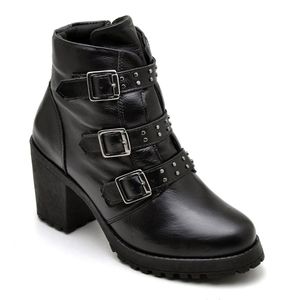 Coturno Feminino Couro Legitimo Preto - Haldrys