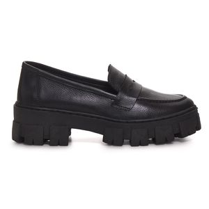 Mocassim Casual Feminino Tratorado Couro Legítimo Preto - Haldrys
