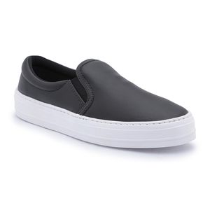 Slip On Feminino Casual Solado Borracha Sintético Preto - Haldrys